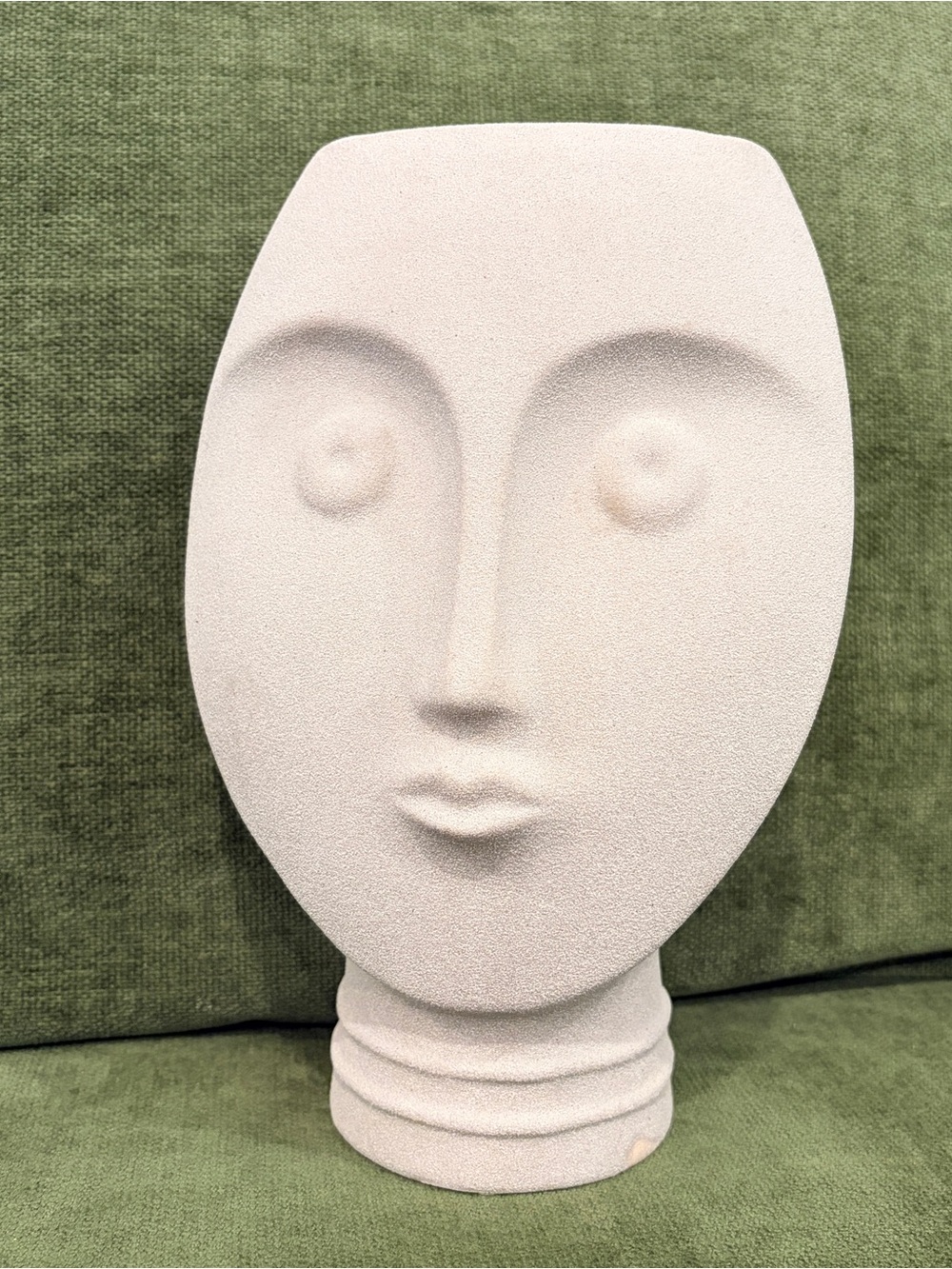 Abstract Art Ceramic Flower Vase Sculpture Face 10” Tall